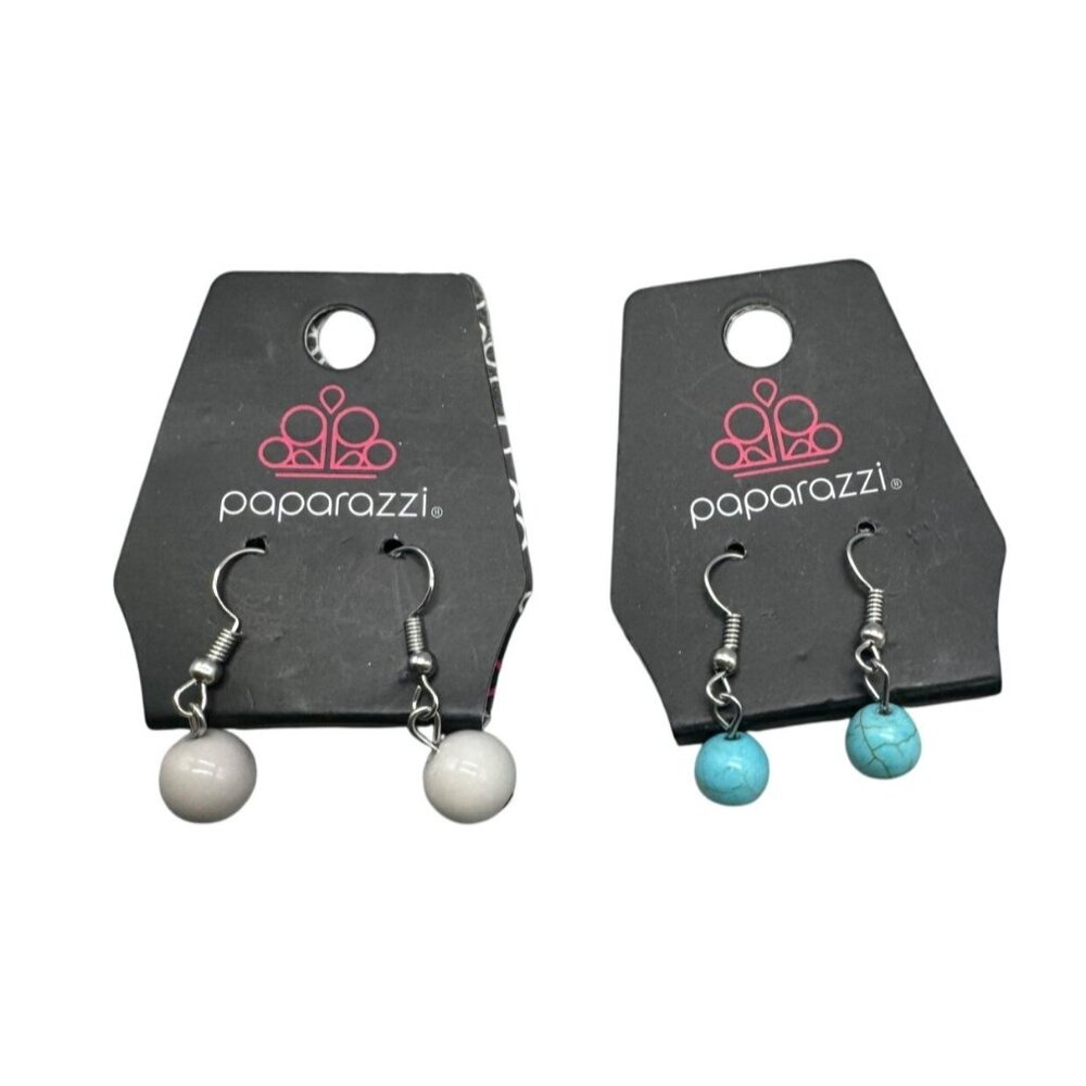 Paparazzi Dangling Earrings Set With Round Beads & Fishhook 2 Pairs READ